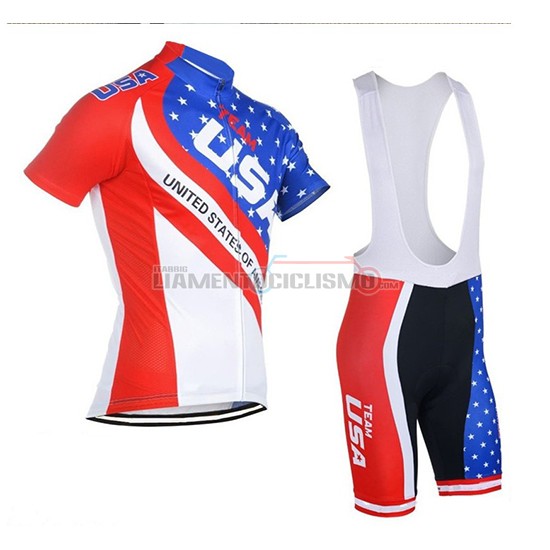 Abbigliamento Ciclismo Usa Manica Corta 2018 Blu e Rosso